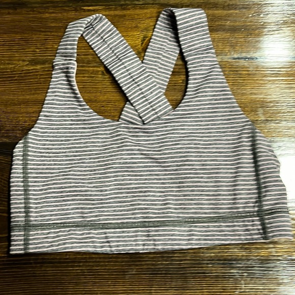 ❤️SOLD❤️Lululemon Hyper Stripe Mauvelous Heathered Black Sports Bra - Picture 1 of 6